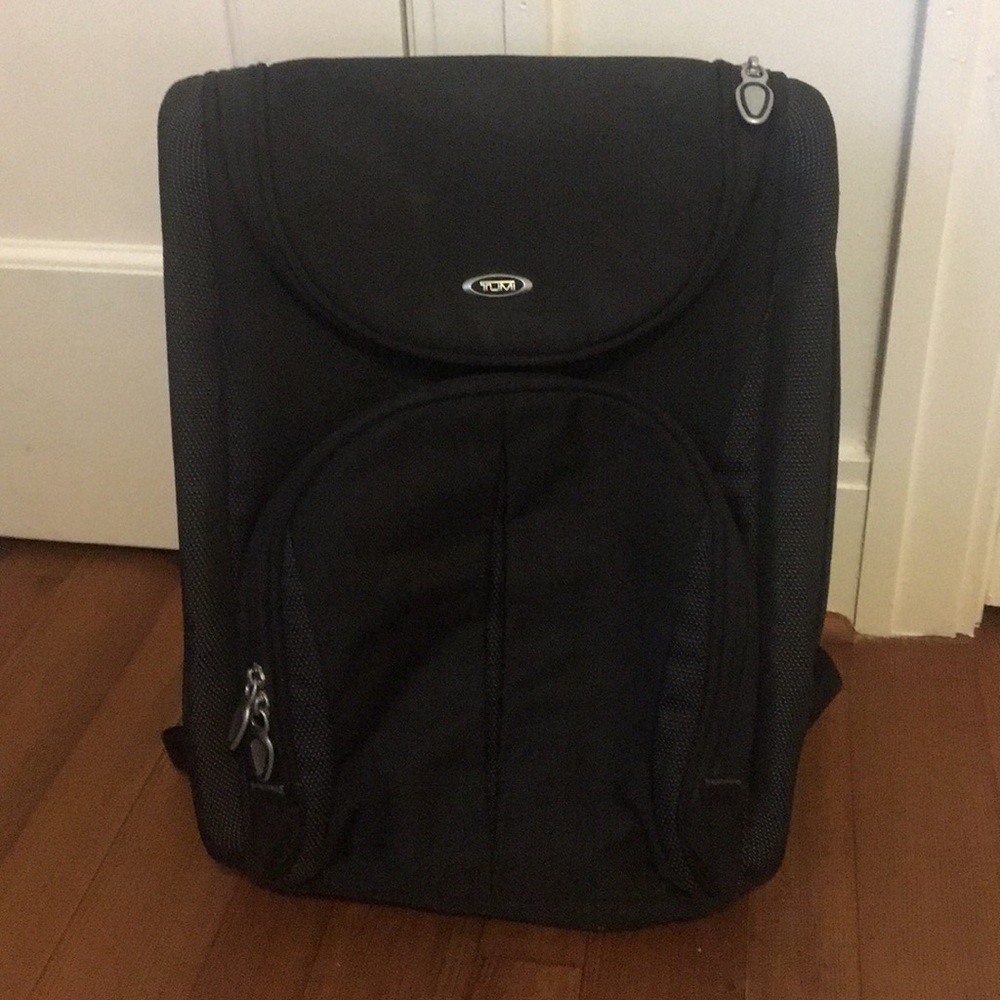Structured black TUMI backpack - great deal!